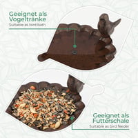 WILDLIFE FRIEND Álló Madáritató Kertbe és Erkélyre - Fagyálló Öntöttvas Víztál Madaraknak, Méheknek, Rovaroknak, Barna Színben 2