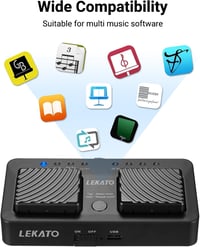 LEKATO Bluetooth Lapozó Pedál - Újratölthető Vezeték Nélküli Lábkapcsoló Tablethez, Okostelefonhoz, Kottaolvasáshoz, 7 Üzemmóddal 3