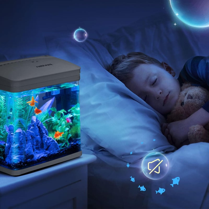 Nobleza 7 literes nano akvárium LED világítással és szűrővel, fehér