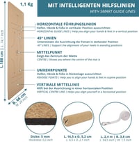 Valuents Intelligens Vonalazású Parafa Jógaszőnyeg - Fenntartható, Vegán, Kiegészítőkkel + Parafa Fascia Henger 6
