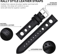 BISONSTRAP Rally Férfi Bőr Óraszíj 20mm Választható Szélességben - Prémium Minőségű Csereszíj Karórákhoz 4