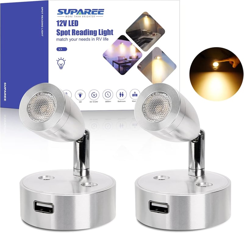 SUPAREE 12V-os LED belső világítás autóba, lakókocsiba, hajóba - 2 db