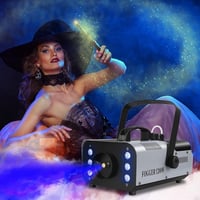 U`King 1200W Füstgép 6 RGB LED Világítással - Vezeték Nélküli Távirányítóval, 8m Hatótávolság, 1L Tartály, Fém Ház, DJ Partykhoz, Koncertekh 3