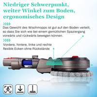 Yelid Felmosó Adapter Dyson V7/V8/V10/V11/V15 Porszívókhoz - 12 Mosható Mopfejjel, 4 LED Világítással, Víztartállyal és Mérőpohárral 6