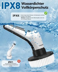 Homtronics 14 az 1-ben IPX8 vízálló elektromos tisztítókefe, 9 cserélhető fejjel - fürdő, csempe, autó 3