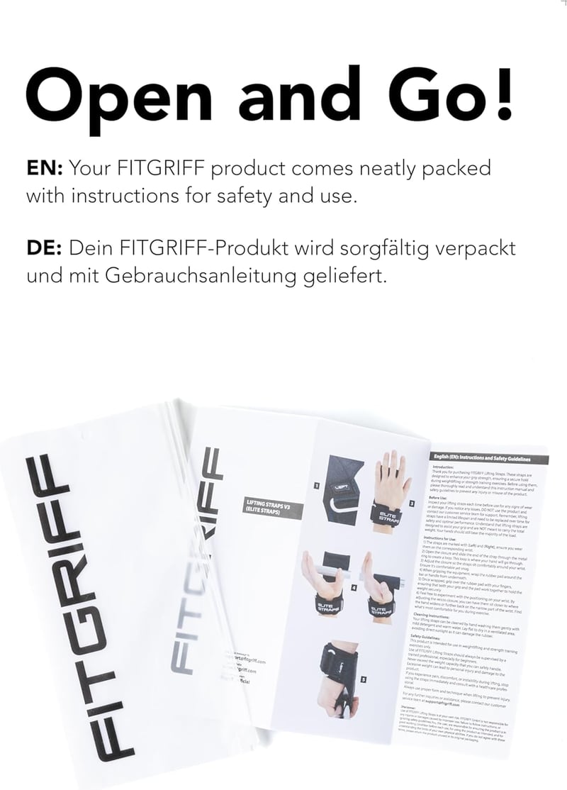 Fitgriff Gyorskioldós Emelőheveder Edzéshez - Fekete, M/L