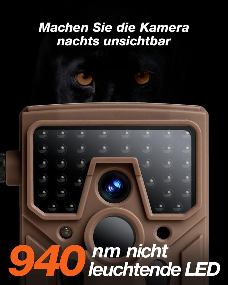 iZEEKER 4G vadkamera 2K felbontással, láthatatlan LED-ekkel és SIM kártyával