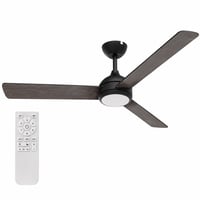 Stropný ventilátor Philips Civx LED s diaľkovým ovládaním, 132 cm, 3 lopatky, 2500 lm, nastaviteľné biele svetlo, čierna/tmavé drevo, používaný 1