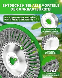 LADAMI Gyomtalanító Drótkefe 200x25,4mm - Univerzális Fűkaszához, Bozótvágóhoz, 38 Fonott Acélszál, Kompatibilis Husqvarna, Dolmar, Echo Gép - 38 Stränge 4
