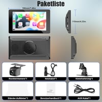 BDFFLY 7" Vezeték Nélküli CarPlay Autós Kijelző Apple és Android Kompatibilitással, GPS Navigációval, Tolatókamerával, Hangvezérléssel és Bl 7