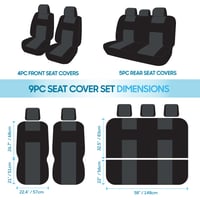 Set Complet Huse Auto BDK PolyPro - Pentru Scaune Față și Banchetă Spate, Banchetă Divizată, Antracit-Negru, Instalare Ușoară, pentru SUV, Camionetă și Autoturism 10