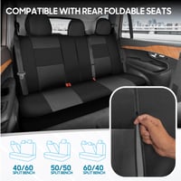 Set Complet Huse Auto BDK PolyPro - Pentru Scaune Față și Banchetă Spate, Banchetă Divizată, Antracit-Negru, Instalare Ușoară, pentru SUV, Camionetă și Autoturism 4