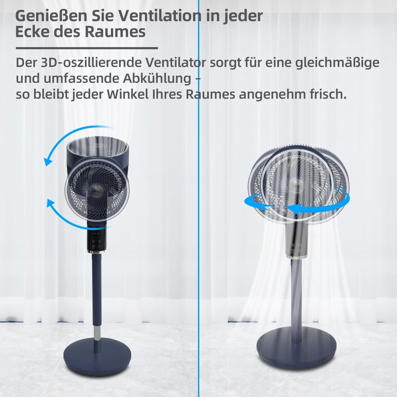 Be Cool 26 cm-es padlóventilátor 3D lengéssel, aromaterápiás dobozzal, távirányítóval