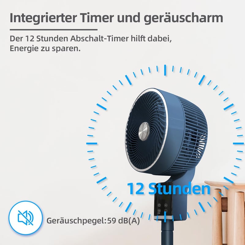 Be Cool 26 cm-es padlóventilátor 3D lengéssel, aromaterápiás dobozzal, távirányítóval