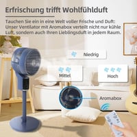 Be Cool 26 cm-es padlóventilátor 3D lengéssel, aromaterápiás dobozzal, távirányítóval 3