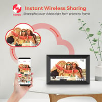 BIGASUO Frameo 10.1" WiFi Digitális Képkeret - HD IPS Érintőképernyő, 32GB Memória, Automatikus Forgatás, Fali Rögzítés, Azonnali Fotómegosz 2