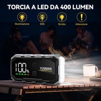 YUSMAN F01-GIT Hordozható Autó Bikázó 5000A Akkumulátor és Power Bank - Autóindító Készülék  4