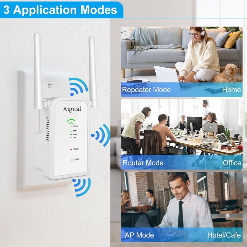 TP-Link 300 Mbps WiFi Jelerősítő Repeater WPS Gombbal, LAN Porttal - Minden Routerrel Kompatibilis