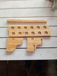 FINGERINSPIRE Bambusový stojan na zmrzlinu, 2 poschodia, 12 otvorov, pšeničná farba — chýbajú skrutky (stav: pozri 2. obrázok) 2