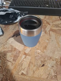 Cană de voiaj Emsa Travel Cup 514515, 0,2 l, albastru, oțel inoxidabil cu perete dublu, orificiu de băut la 360 de grade — testată (stare: vezi a 2-a imagine) 2