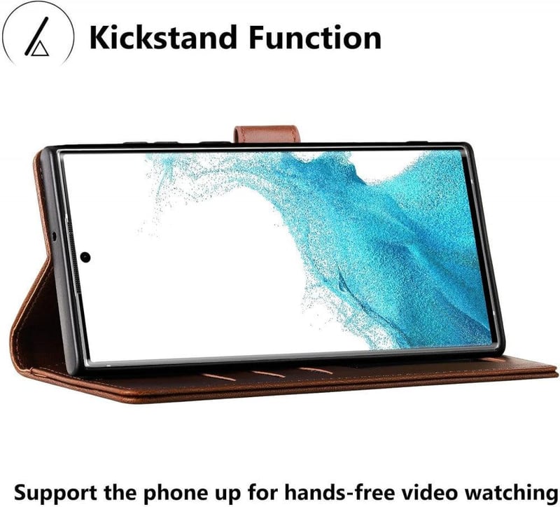 Samsung Galaxy S22 Ultra 5G RFID-védett bőrtok kártyatartóval