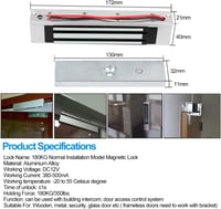 ReaIOKbii 125KHz RFID Beléptető Rendszer - 180kg Mágneszárral, Kódzárral, 10db Kulcstartóval, Tápegységgel - Falra szerelhető Ajtóvezérlő Ké 7