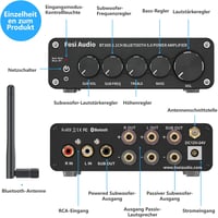 Fosi Audio BT30D Bluetooth 5.0 sztereó erősítő, 2.1 csatornás mini Hi-Fi, 50W+100W 2