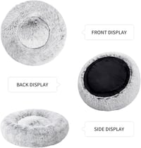 Love's Cabin 50cm-es Kerek Plüss Macska- és Kutyaágy - Mosható Donut Fekhely Csúszásgátlóval 3