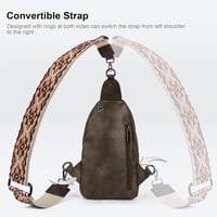 VONAL Női Mellkas Táska - Sötétbarna Stílusos Crossbody Válltáska Széles Pánttal 3