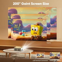 AKATUO 8500 Lumen Mini Projektor Bluetooth 5.1 - Hordozható LCD Házimozi, Full HD 1080P Támogatással, 200" Képméret, Okostelefonnal Kompatib 5
