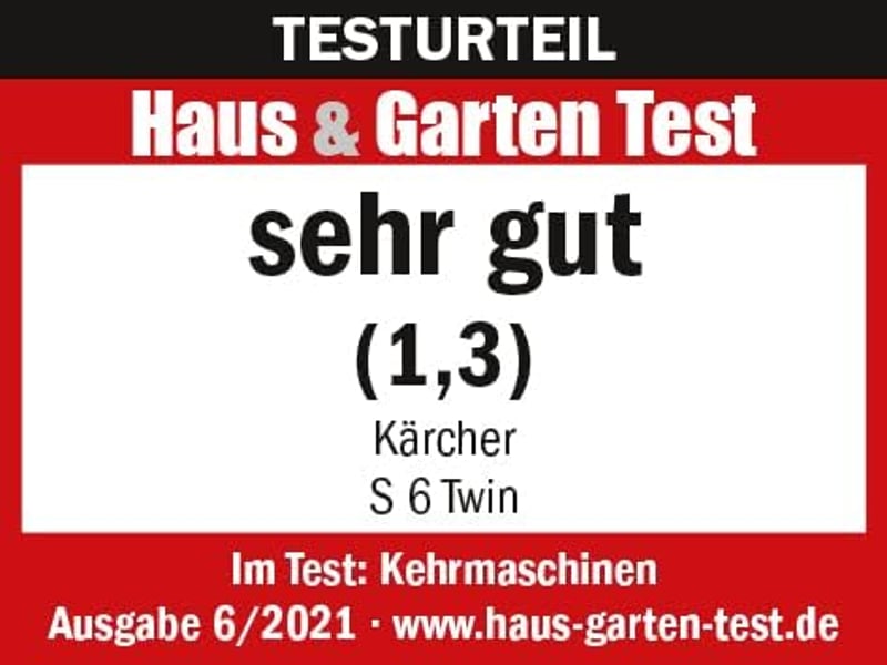 Kärcher S6 Twin Kézi Seprőgép - Kültéri Takarítógép Összecsukható Alumínium Nyéllel, Sárga-Fekete, 15,4 kg