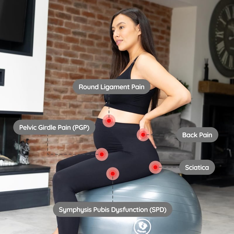 BABYGO® Kismama Fitnesz Labda 65cm - Nude Színű, Irodai és Jógahasználatra, 1000kg Teherbírású