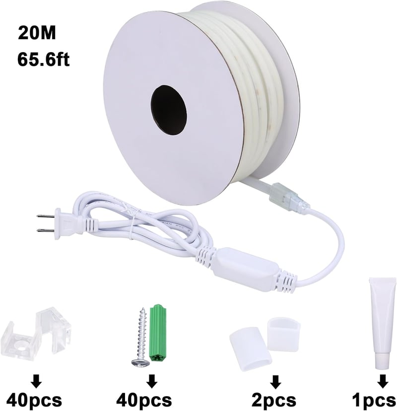 BENLUN AC 220V COB LED szalag 20m meleg fehér 2700K IP65 vízálló kültéri