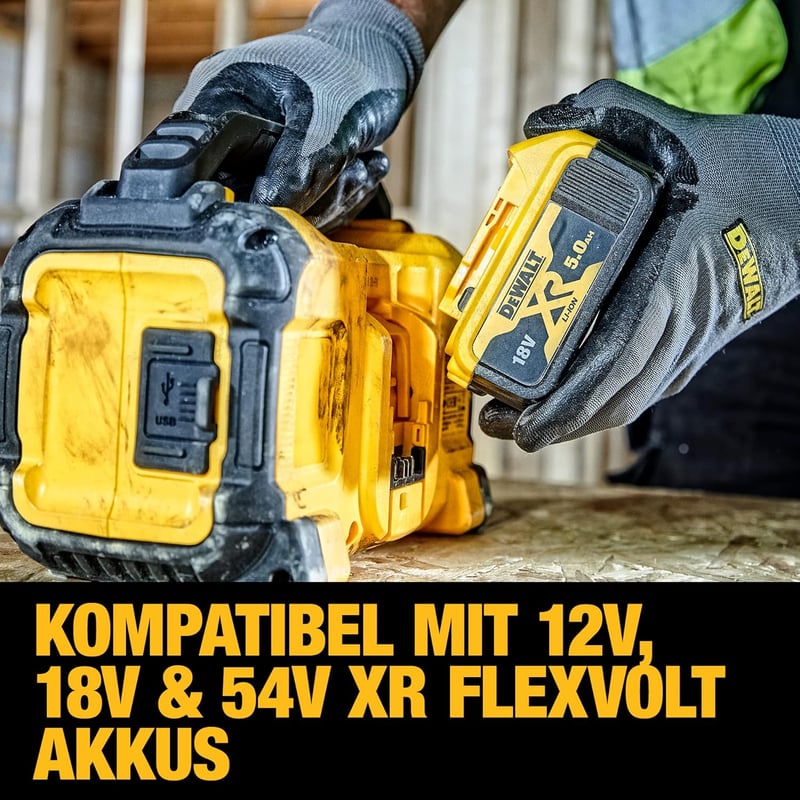DeWalt DCR011 Bluetooth Hangszóró - Vezeték Nélküli Zenelejátszás Hordozható Kivitel, Akkumulátor Nélkül