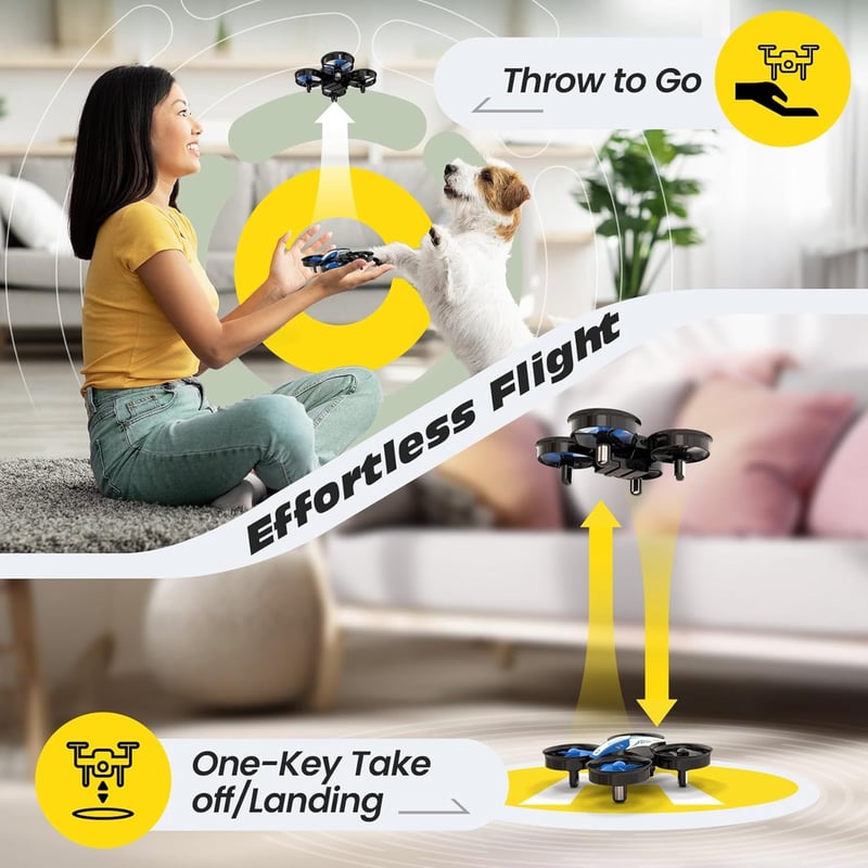Holy Stone HS210 Mini Drón Gyerekeknek, RC Nano Quadcopter Helikopter, Lebegés, 3D Flip Funkcióval, 3 Akkumulátorral, Kezdőknek, Beltéri 