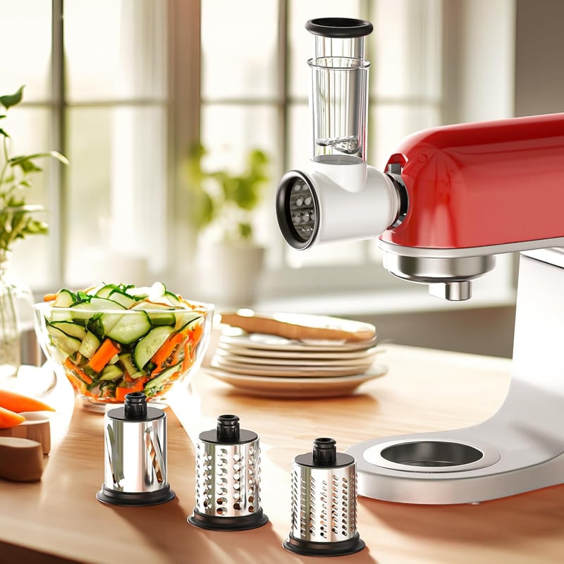 Kenwood kMix KMX robotgéphez való zöldségszeletelő és sajtreszelő tartozék, 3 rozsdamentes acél pengével