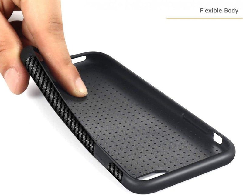 iPhone 7/8/SE Szürke-Fekete Csíkos Szilikon Védőtok