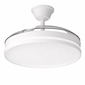 Kemoribe stropna svjetiljka — neispravna, za dijelove: sjenilo lampe je deformirano, zbog čega se ni ventilator ne može okretati (stanje: pogledajte 2. sliku)