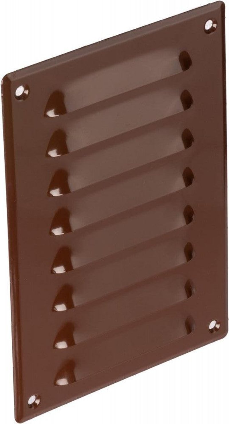 Barna Fém Szellőzőrács Rovarvédővel 140x190mm - Univerzális Szerelhetőség