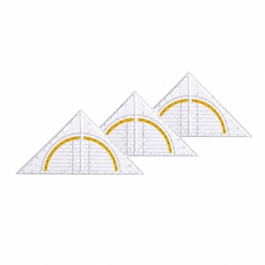 Plastová geometrická súprava Prota 10 ks, súprava pravítok s uhlomerom, ohybná, perforovaná, pre študentov — obsahuje 3 ks (stav: pozri 2. obrázok)