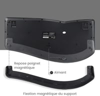 Perixx Periduo-605 Ergonomikus Vezeték Nélküli Billentyűzet és Egér Szett - Függőleges Egér Dönthető Görgővel, Állítható Csuklótámasszal, Wi 6