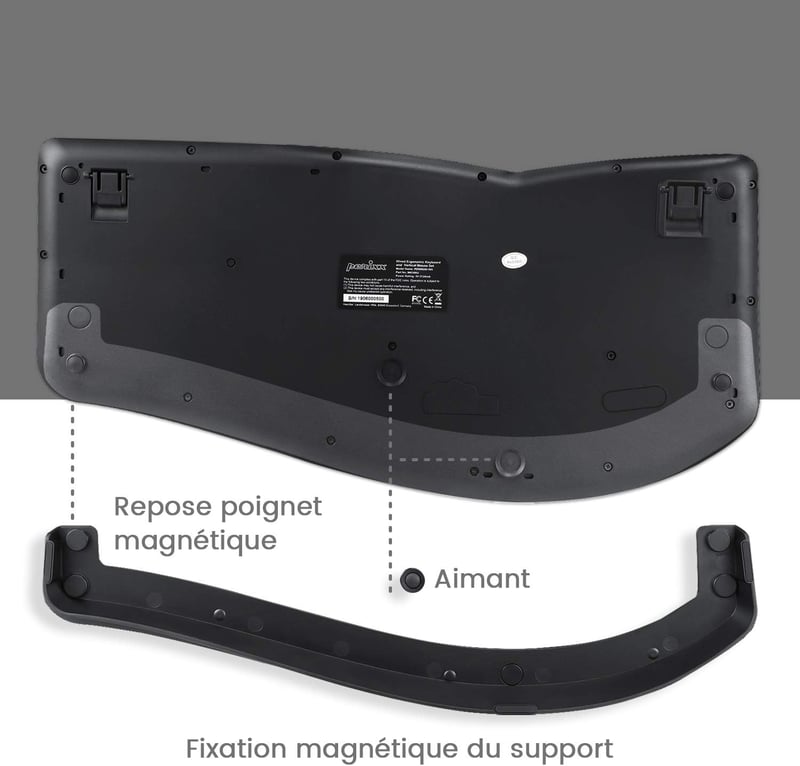 Perixx Periduo-605 Ergonomikus Vezeték Nélküli Billentyűzet és Egér Szett - Függőleges Egér Dönthető Görgővel, Állítható Csuklótámasszal, Wi