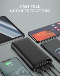 ADDTOP 26800mAh gyorstöltős powerbank LCD kijelzővel, 4 kimenettel 5