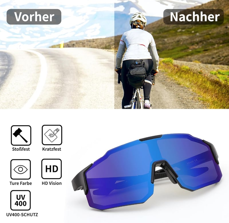 FEISEDY UV400 Tükrös Kerékpáros Napszemüveg - Férfi és Női Sporthoz