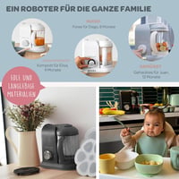 BÉABA Babycook Solo 4 az 1-ben Gőzöléses Főzőgép Rozsdamentes Kosárral Szürke 5