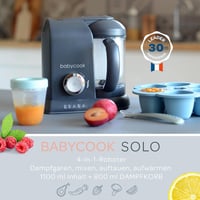 BÉABA Babycook Solo 4 az 1-ben Gőzöléses Főzőgép Rozsdamentes Kosárral Szürke 2