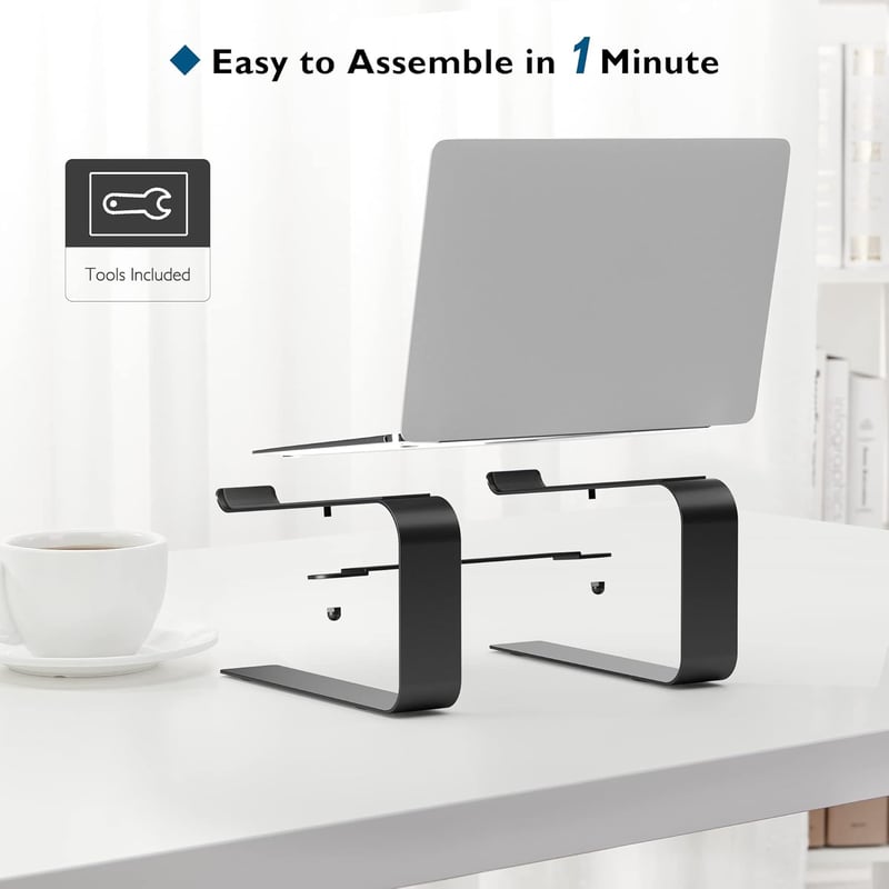 BONTEC Ergonomikus Laptop Állvány Íróasztalhoz, 10-17,3 Hüvelykes Notebookokhoz Kompatibilis Tartó, Fekete