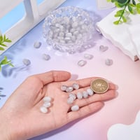 Beadthoven UV-reaktívne korálky meniace farbu, oválne korálky z živice v tvare hrozna s trblietkami, aktivované slnečným žiarením, na výrobu šperkov, sivé, 60 ks 5