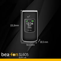 Skladací mobilný telefón Beafon SL605 s núdzovým tlačidlom SOS, 2,4-palcovým farebným vnútorným a 1,4-palcovým farebným vonkajším displejom 5