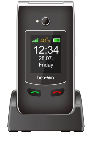 Beafon SL645plus LTE (4G) Silverline preklopni mobitel za starije osobe s SOS tipkom za hitne pozive, velikim tipkama, XXL zaslonom u boji iznutra i izvana, za seniore